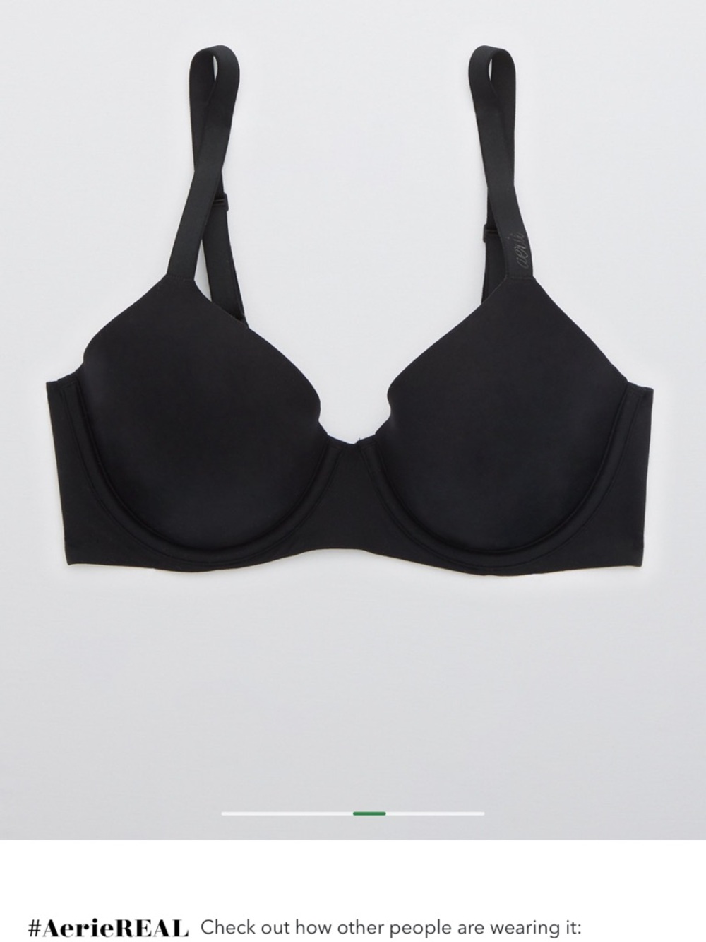 aerie Black Smoothez Full Coverage Bra